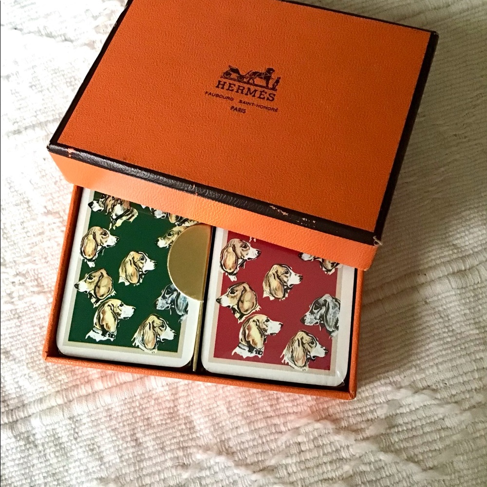 HERMÈS Mini Playing Cards with Hound Dog Motif